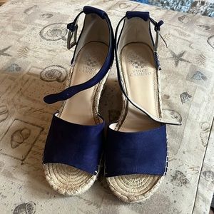 Navy espadrille wedge